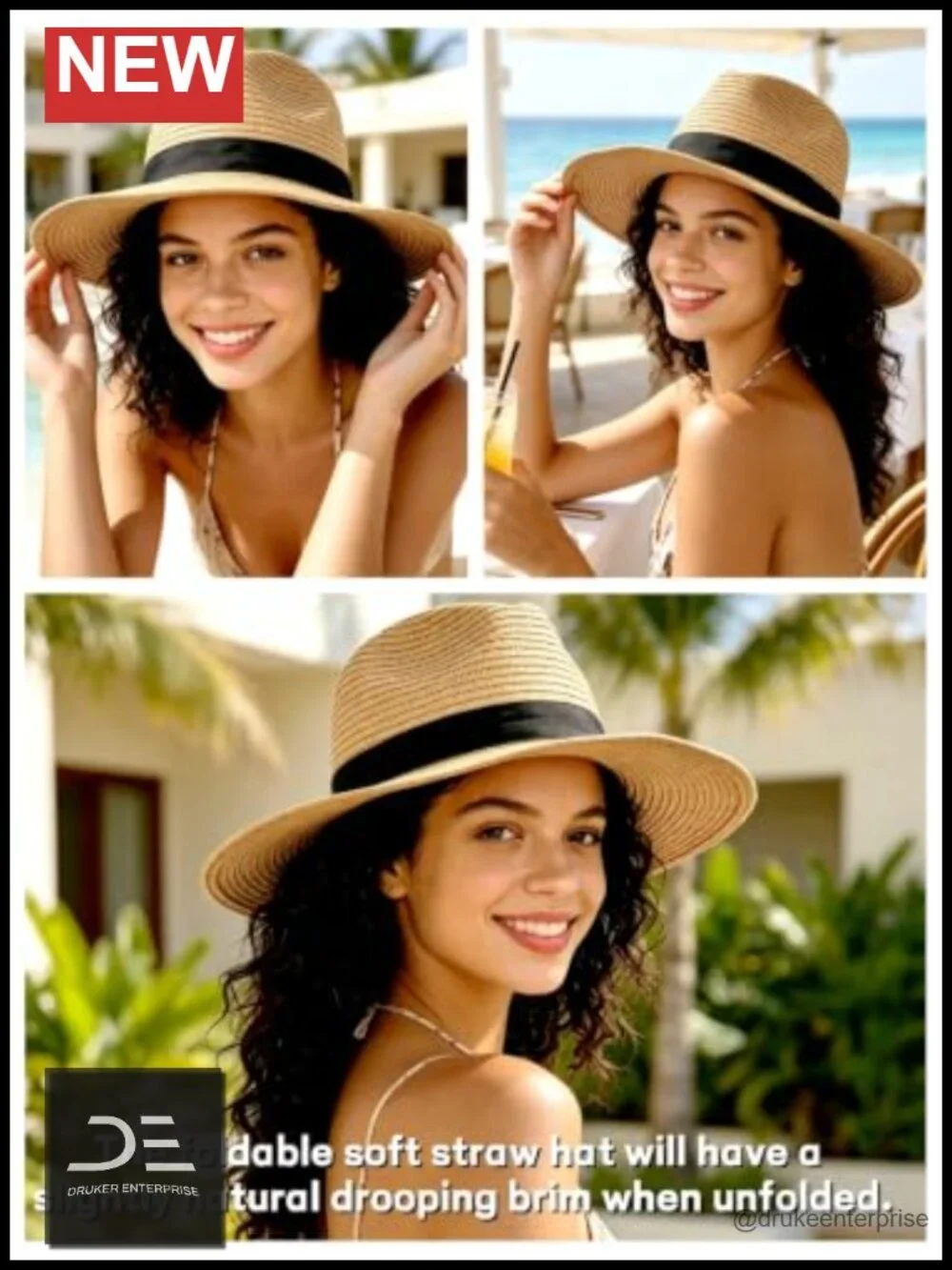 Foldable Soft Brim Sun Hat for Travel Beach Hiking